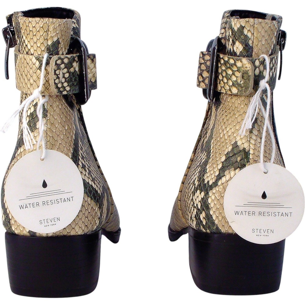 Steven by Steve Madden Ringer Snakeskin‎ Ankle Boots 6M Buckle Water Resistant - Picture 5 of 13